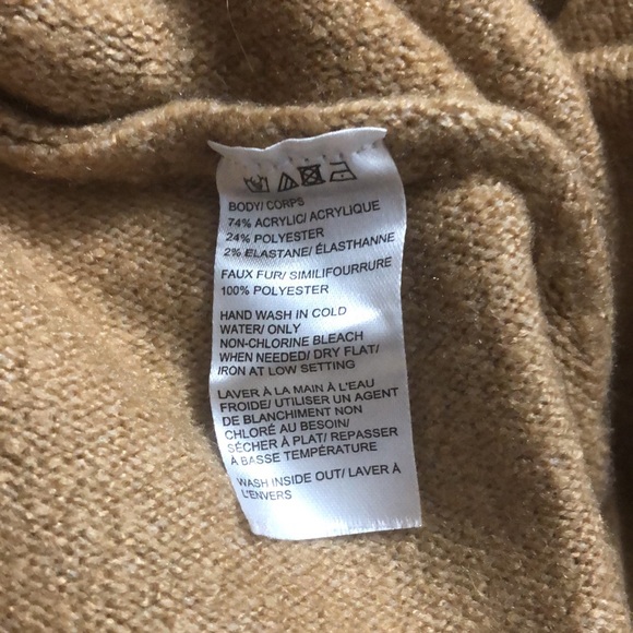 🌺🌺NWOT MOCKNECK FAUX FUR TRIM PONCHO SIZE L - Picture 6 of 6